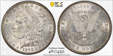 1878 7TF $1 VAM 222A, Face Chips MS62