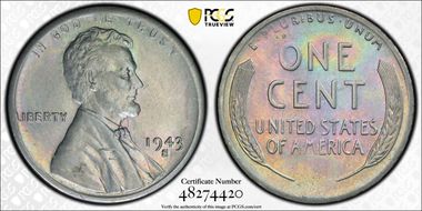 1943-S 1C AU58+
