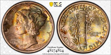 1917-S 10C MS65