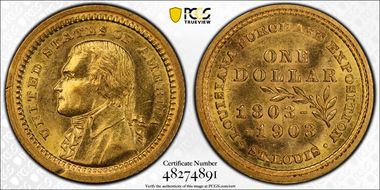 1903 G$1 LA Purchase, Jefferson MS63