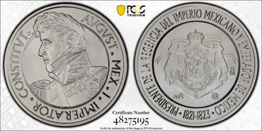 (2023)Mo Medal Augustin I - 200th Anniversary Ag President of the Regency & Emperor SP70