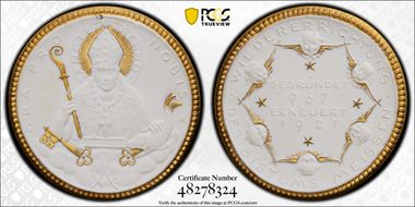 1921 Medal Scheuch-798q Meissen White Porcelain MS65