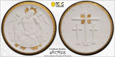 1922 Medal Scheuch-833q Meissen White Porcelain MS64