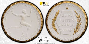 nd(1921) Medal Scheuch-354q Berlin White Porcelain MS65