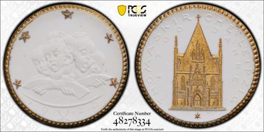 1922 Medal Scheuch-776q Leipzig White Porcelain MS64