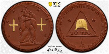nd(1921) 10 Mk Scheuch-357k Berlin Brown Porcelain MS66