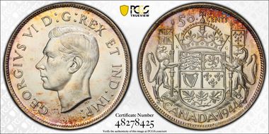 1944 50C Narrow Date MS64