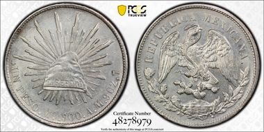 1900-Mo AM Peso KM-409.2 AU58