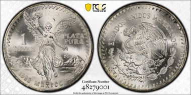 1982-Mo Onza Libertad Ag MS67