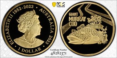 2023 $1 Giant Murray Cod Aussie Big Things PR70DCAM