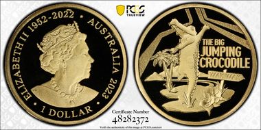 2023 $1 Big Jumping Crocodile Aussie Big Things PR70DCAM
