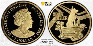 2023 $1 Big Blue Heeler Aussie Big Things PR69DCAM