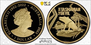 2023 $1 Big Tasmanian Devil Aussie Big Things PR70DCAM