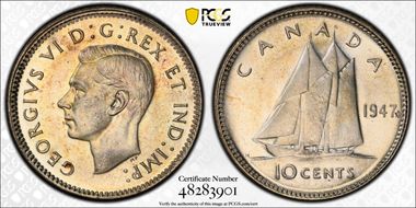 1947 10C Maple Leaf MS64