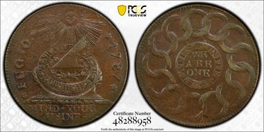 1787 Fugio 1C Newman 13-X AU55BN