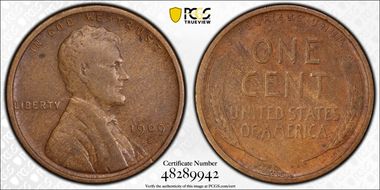 1909-S VDB 1C VF25BN