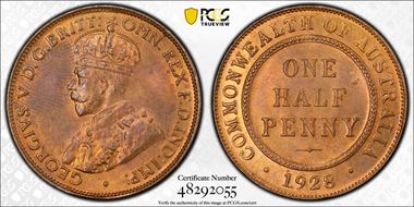 1928 1/2D MS64RB