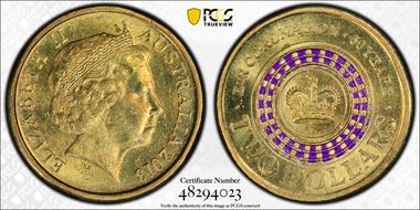 2013 $2 Coronation Colorized MS64