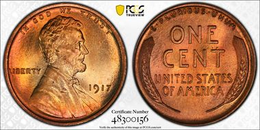 1917 1C MS67+ RD