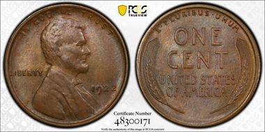 1922 No D 1C Strong Reverse MS64BN