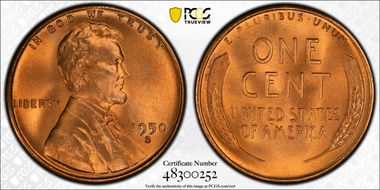 1950-S 1C MS67+ RD