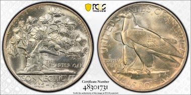 1935 50C Connecticut MS66