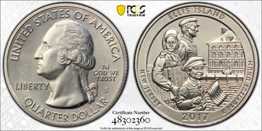 2017-S 25C Ellis Island NP MS65
