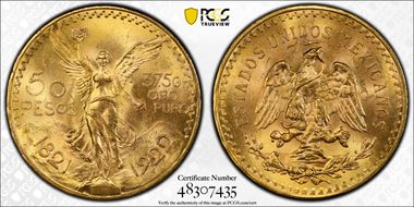 1922 50 Peso KM-481  Au MS64