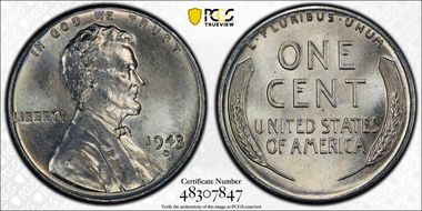 1943-D 1C MS65