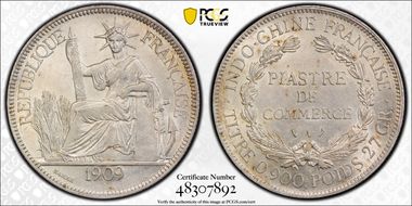 1909-A Piastre Lec-292 AU58