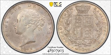 1842 1/2 Cr S-3888 AU58