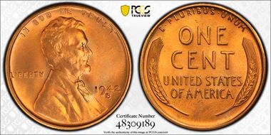1942-S 1C MS66RD