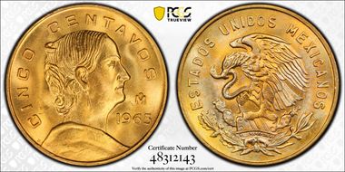 1965-Mo 5C KM-426 Brass MS67