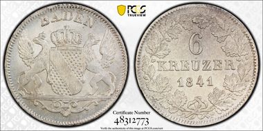 1841 6 Kr MS65