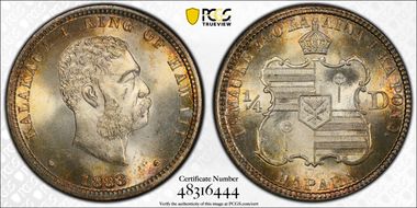 1883 25C Hawaii MS67