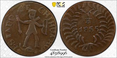 1855 1/4 R KM-342 Chihuahua ESTADO DE CHIHUAHUA VF30BN