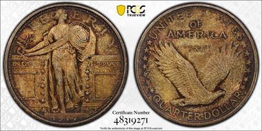 1917-D 25C Type 1 MS63FH