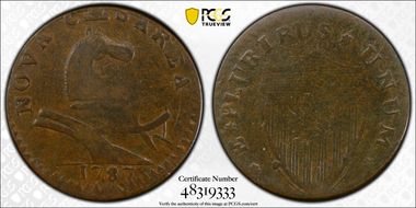 1787 NJ 1/2P Maris 42-c, Die Chip on Muzzle VG10BN