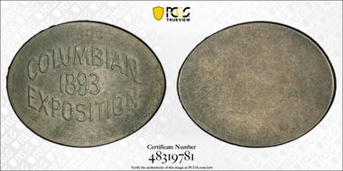 1893 Elongated M&D-1d Columbian Expo AU58