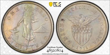 1911-S Peso AU53