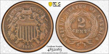 1865 2C Fancy 5 VF35BN