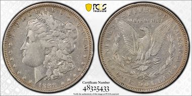 1888-O $1 VAM 4, Hot Lips VF20