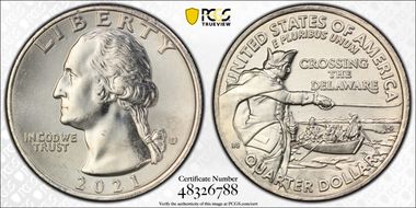 2021-D 25C Crossing the Delaware MS63