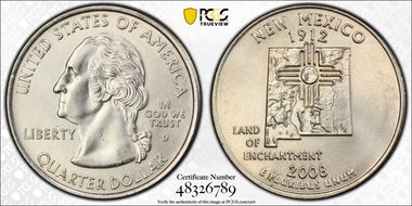 2008-D 25C New Mexico AU58