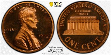 1972-S 1C PR67DCAM