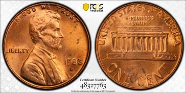 1982-D 1C Bronze MS64RD