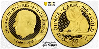 2023 £100 Macaque Cash Indian Wildlife MS70