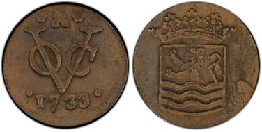 1733 VOC Duit AU55BN