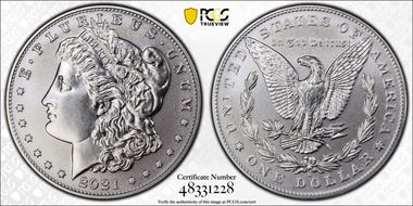 2021-D $1 Morgan Dollar 100th Anniversary MS69