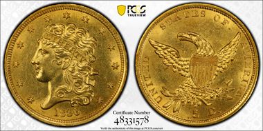 1836 $5 MS61
